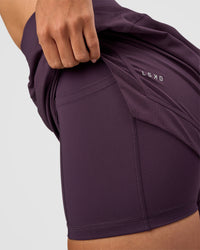 Woman wearing Challenger 5" Lined Performance Short - Midnight Plum | Model:Rhiley | Size:S | Thumbnail Index: 2
