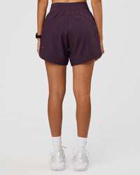Woman wearing Challenger 5" Lined Performance Short - Midnight Plum | Model:Rhiley | Size:S | Thumbnail Index: 3