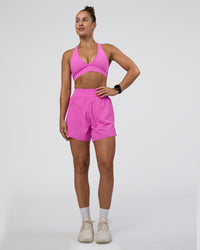 Woman wearing Challenger 5" Lined Performance Short - Ultra Fuchsia | Model:Abbey | Size:S | Thumbnail Index: 2