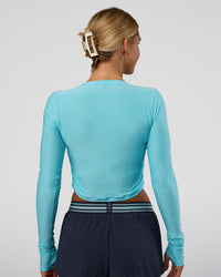 Woman wearing Clarity Long Sleeve Tee - Baltic Sea | Model:Amity | Size:S | Thumbnail Index: 2