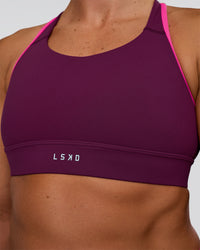 Woman wearing Distinction Sports Bra 2.0 - Plum Caspia-Ultra Pink | Model:Sav | Size:S | Thumbnail Index: 3