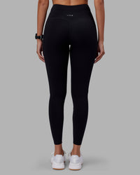 Woman wearing Effortless Drawstring Ultra High-Rise Full Length Legging Pockets - Black | Model:Rhiley | Size:S | Thumbnail Index: 2