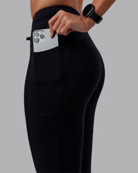 Woman wearing Effortless Drawstring Ultra High-Rise Full Length Legging Pockets - Black | Model:Rhiley | Size:S | Thumbnail Index: 4