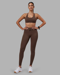 Woman wearing Effortless Drawstring Ultra High-Rise Full Length Legging Pockets - Chocolate Martini | Model:Rhiley | Size:S | Thumbnail Index: 6