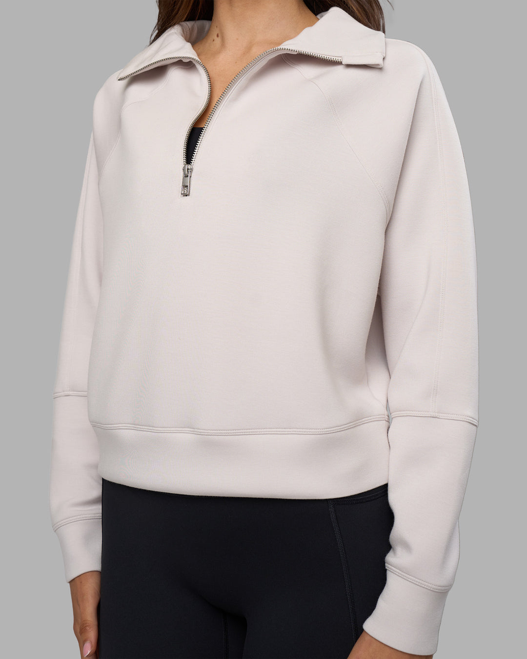 Woman wearing Elevate SoftTouch 1/2 Zip Sweater - Clay-Clay | Model:Phoebe | Size:S - view 5