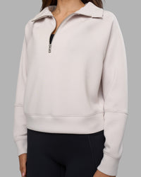 Woman wearing Elevate SoftTouch 1/2 Zip Sweater - Clay-Clay | Model:Phoebe | Size:S | Thumbnail Index: 4