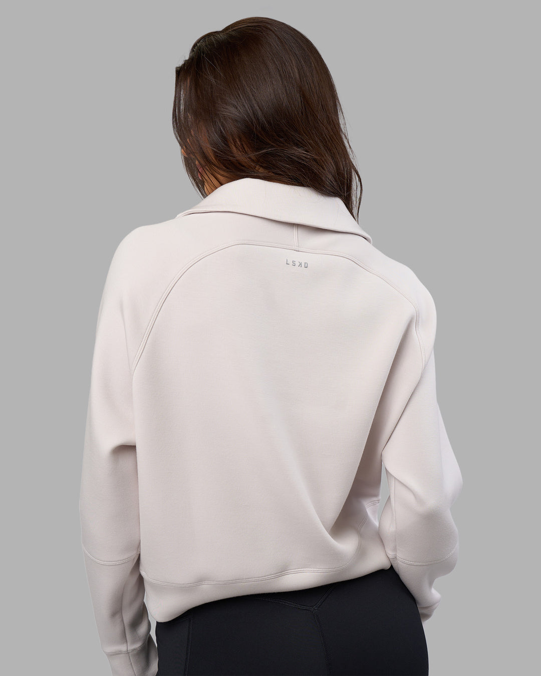 Woman wearing Elevate SoftTouch 1/2 Zip Sweater - Clay-Clay | Model:Phoebe | Size:S - view 3
