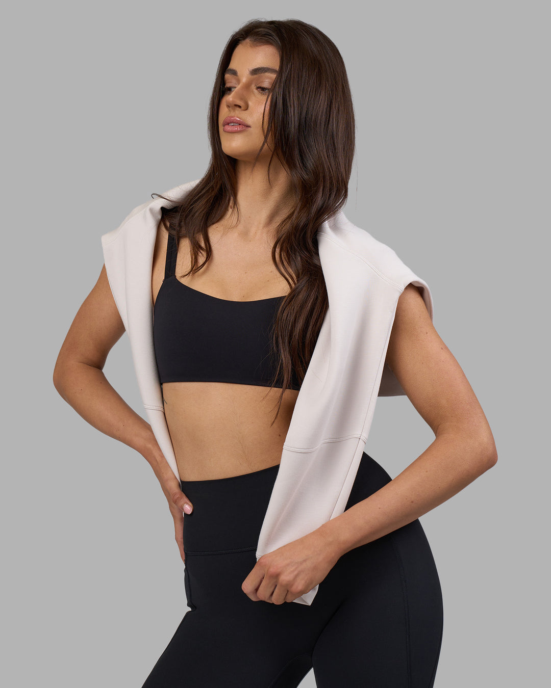 Woman wearing Elevate SoftTouch 1/2 Zip Sweater - Clay-Clay | Model:Phoebe | Size:S - view 7