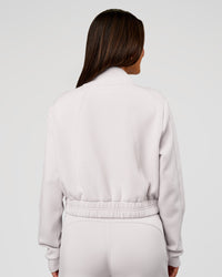 Woman wearing Elevate SoftTouch Cropped Full Zip Jacket - Clay | Model:Bianca | Size:S | Thumbnail Index: 3