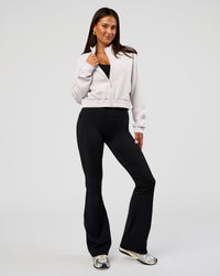 Woman wearing Elevate SoftTouch Cropped Full Zip Jacket - Clay | Model:Bianca | Size:S | Thumbnail Index: 2