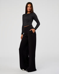 Woman wearing Elevate SoftTouch Wide Leg Pant Tall - Black | Model:Bianca | Size:S | Thumbnail Index: 5