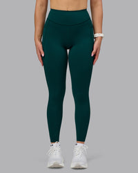 Woman wearing Elite High-Rise Full Length Legging Pockets - Dark Moss | Model:Halle | Size:S | Thumbnail Index: 5