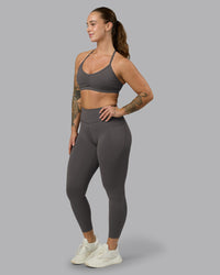 Woman wearing Elite High-Rise 7/8 Legging Pockets - Dark Storm | Model:Robyn | Size:S | Thumbnail Index: 6