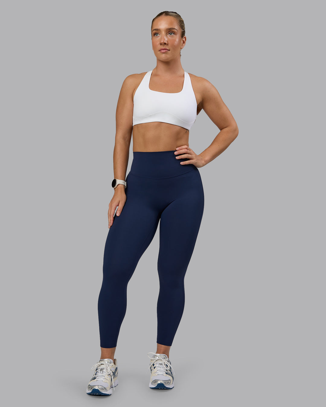 Woman wearing Elixir Ultra High-Rise 7/8 Legging - Future Navy | Model:Lyss | Size:S - view 10
