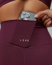 Woman wearing Elixir Ultra High-Rise Full Length Legging - Cherry Lacquer | Size:S | Thumbnail Index: 2