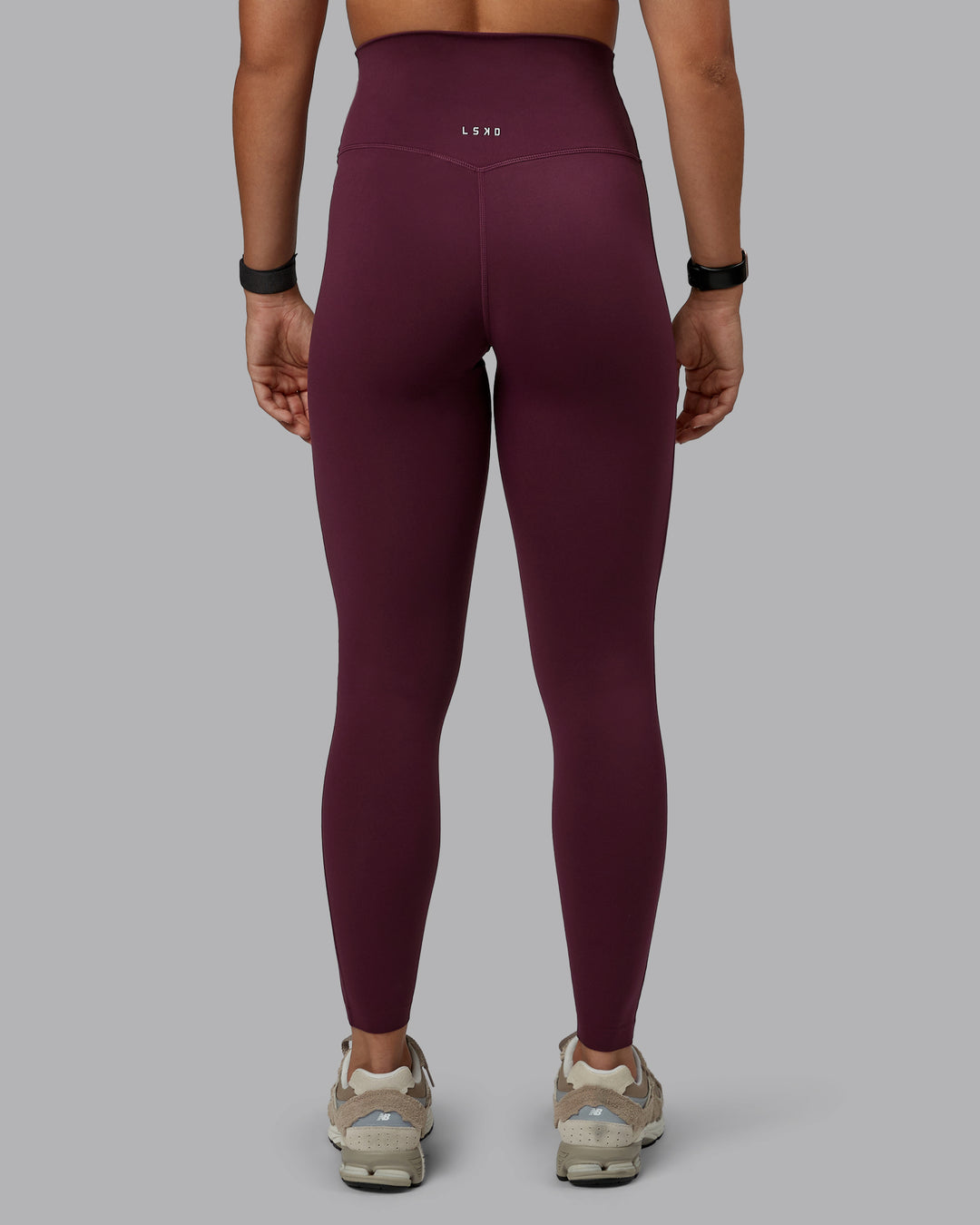Woman wearing Elixir Ultra High-Rise Full Length Legging - Cherry Lacquer | Size:S - view 4