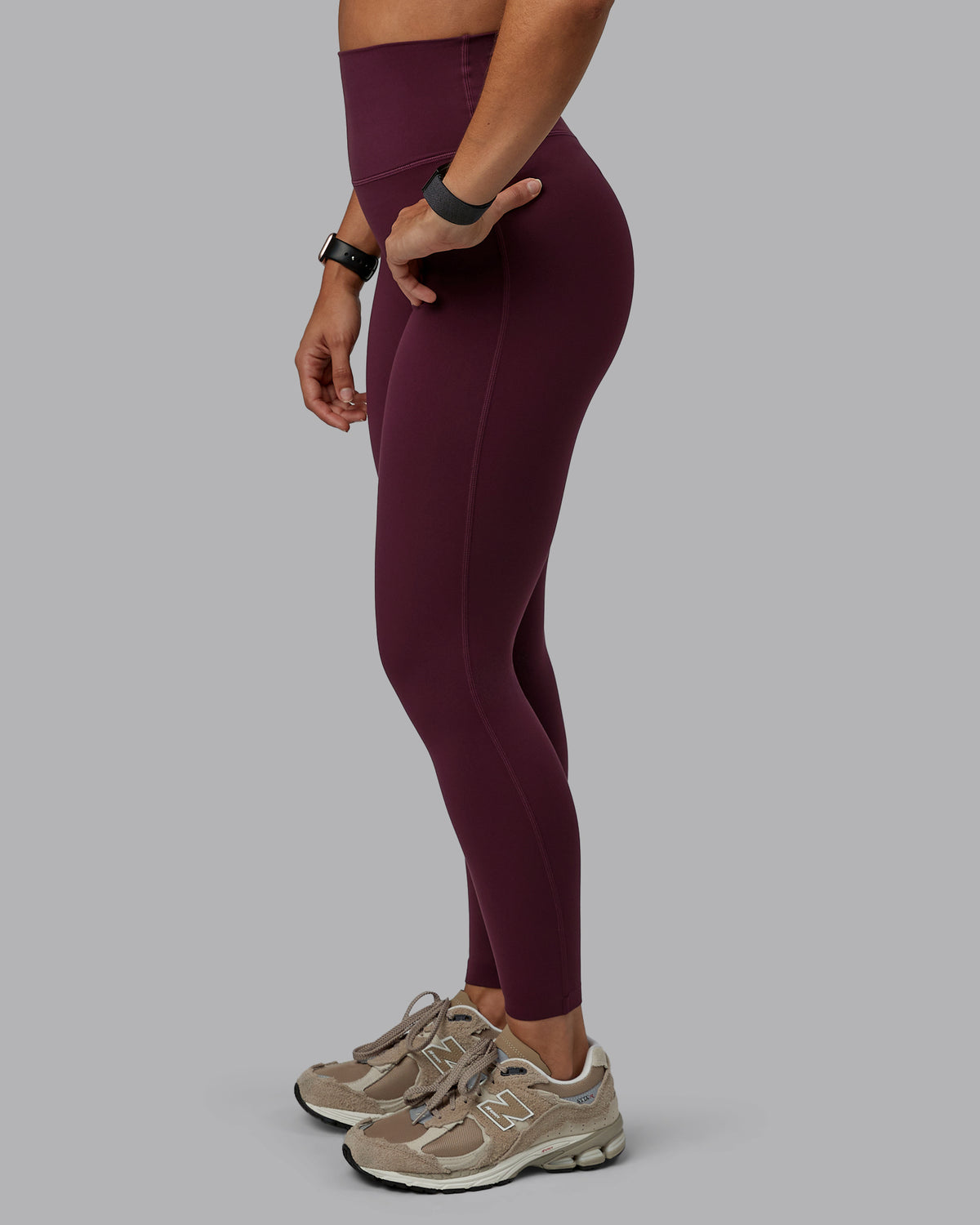 Woman wearing Elixir Ultra High-Rise Full Length Legging - Cherry Lacquer | Size:S