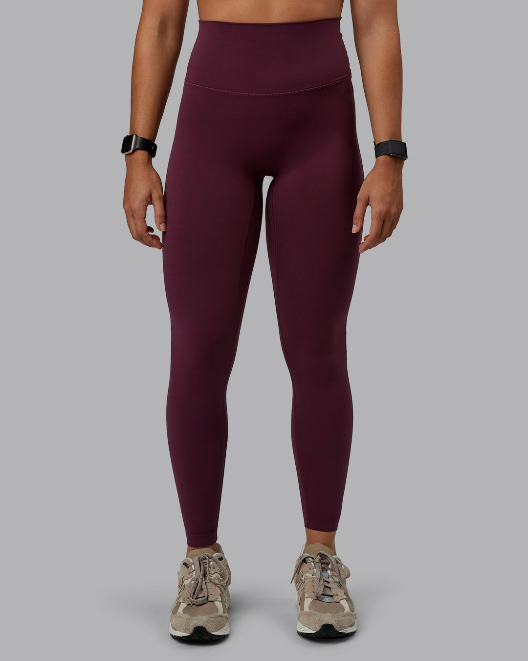 Woman wearing Elixir Ultra High-Rise Full Length Legging - Cherry Lacquer | Size:S - view 6