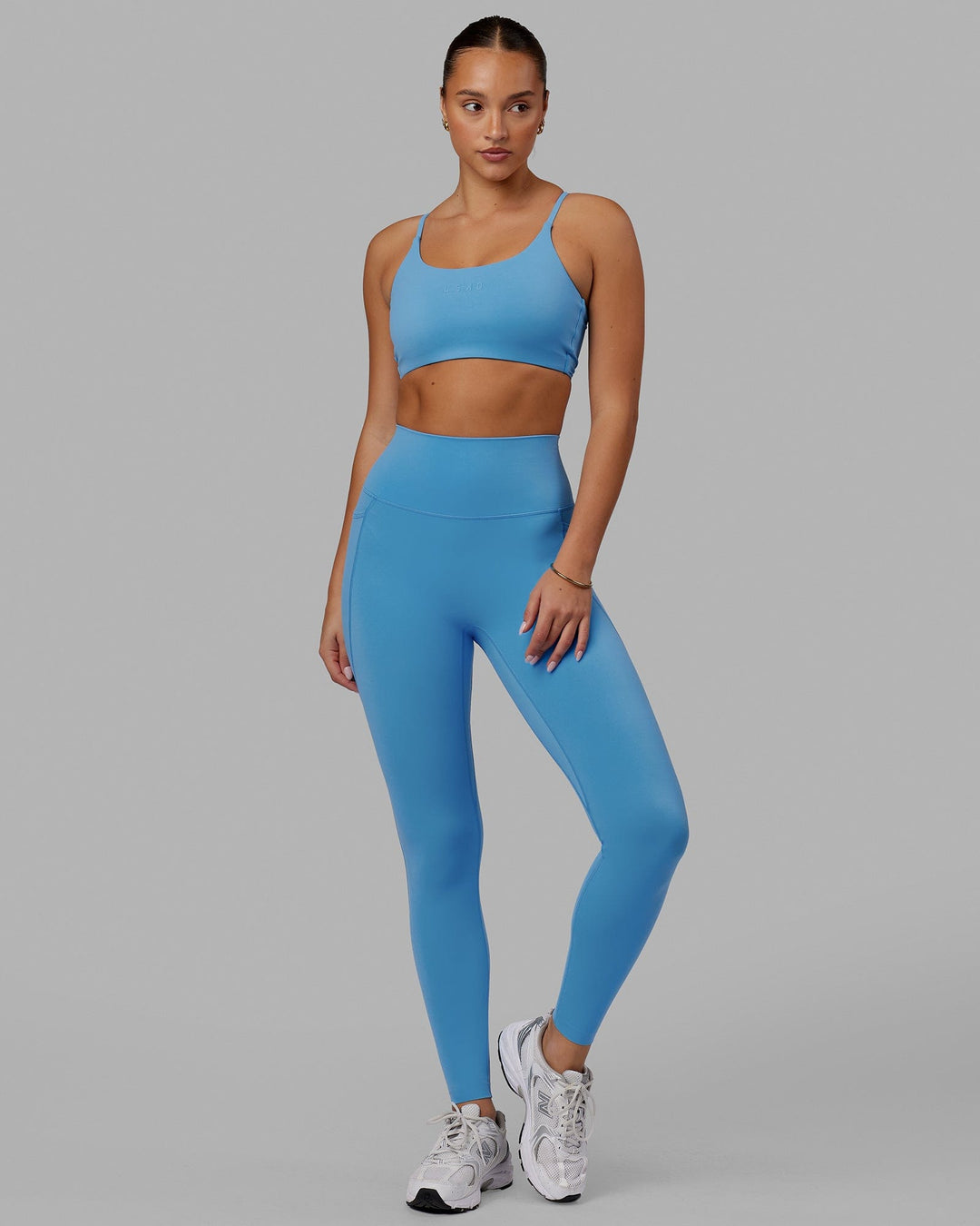 Woman wearing Elixir Ultra High-Rise Full Length Legging Pockets - Azure Blue - view 8