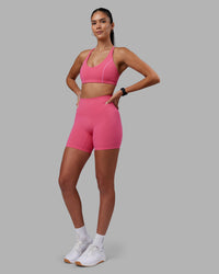 Woman wearing Elixir High-Rise 6" Short - Hot Pink | Model:Rhiley | Size:S | Thumbnail Index: 4