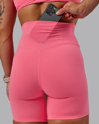 Woman wearing Elixir Ultra High-Rise 6" Short - Pink Lemonade | Size:S | Thumbnail Index: 3
