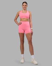 Woman wearing Elixir Ultra High-Rise 4" Short - Candy Pink | Model:Phoebe | Size:S | Thumbnail Index: 2