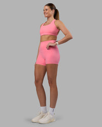 Woman wearing Elixir Ultra High-Rise 4" Short - Candy Pink | Model:Phoebe | Size:S | Thumbnail Index: 5