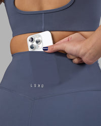 Woman wearing Elixir Ultra High-Rise 4" Short - Night Shadow | Model:Phoebe | Size:S | Thumbnail Index: 5