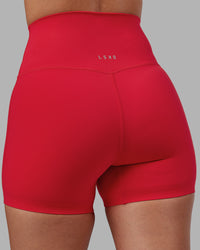 Woman wearing Elixir Ultra High-Rise 4" Short - Scarlet | Model:Rhiley | Size:S | Thumbnail Index: 7