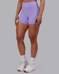 Woman wearing Elixir Ultra High-Rise 4" Short - Violet Ray | Model:Ayla | Size:S | Thumbnail Index: 4