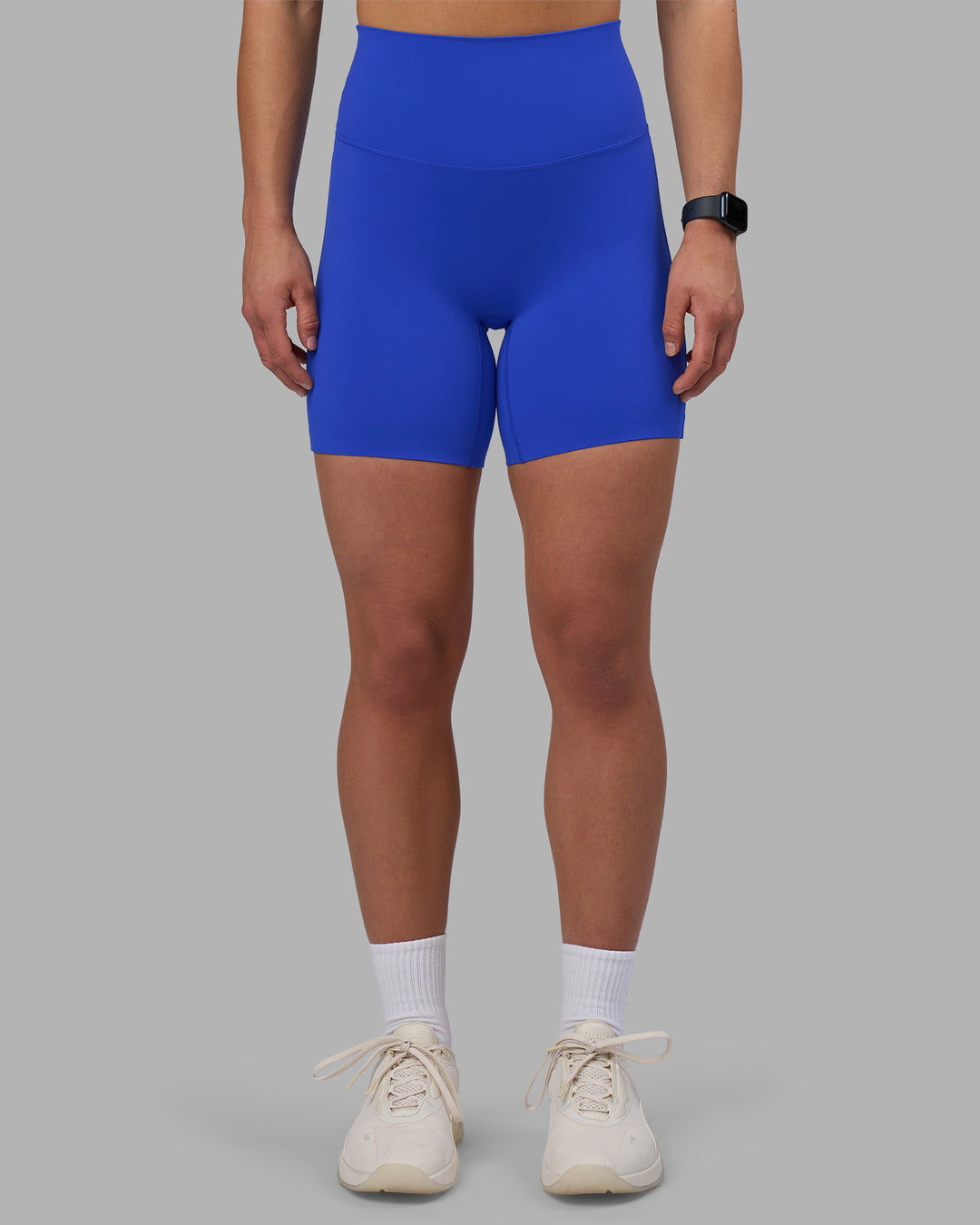 Woman wearing Elixir Ultra High-Rise 6" Short - Power Cobalt | Model:Keisha | Size:S - view 6