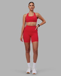 Woman wearing Elixir Ultra High-Rise 6" Short - Scarlet | Model:Rhiley | Size:S | Thumbnail Index: 0