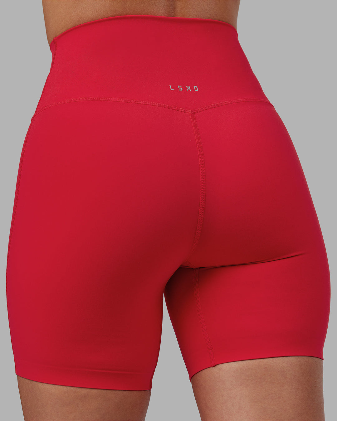 Woman wearing Elixir Ultra High-Rise 6" Short - Scarlet | Model:Rhiley | Size:S - view 8