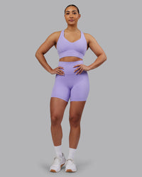 Woman wearing Elixir Ultra High-Rise 6" Short - Violet Ray | Model:Ayla | Size:S | Thumbnail Index: 4