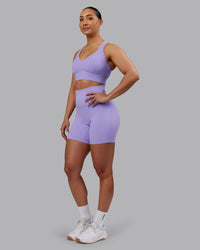 Woman wearing Elixir Ultra High-Rise 6" Short - Violet Ray | Model:Ayla | Size:S | Thumbnail Index: 5