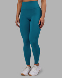 Woman wearing Elixir Ultra High-Rise Full Length Legging - Blue Coral | Model:Ayla | Size:S | Thumbnail Index: 5