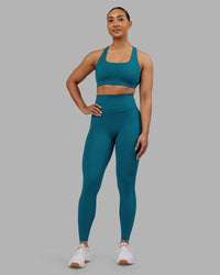 Woman wearing Elixir Ultra High-Rise Full Length Legging - Blue Coral | Model:Ayla | Size:S | Thumbnail Index: 4