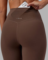 Woman wearing Elixir Ultra High-Rise Full Length Legging - Chocolate Martini | Model:Rhiley | Size:S | Thumbnail Index: 5