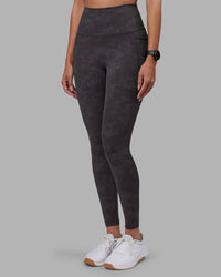 Woman wearing Elixir Ultra High-Rise Full Length Legging Pockets - Dark Storm Wash | Model:Rhiley | Size:S | Thumbnail Index: 7