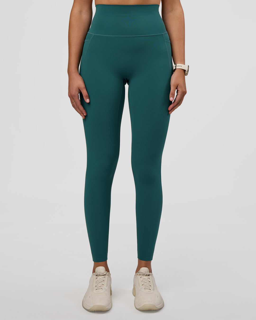 Woman wearing Elixir Ultra High-Rise Full Length Legging Pockets - Transformative Teal | Model:Myrte | Size:S - view 6