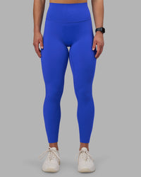 Woman wearing Elixir Ultra High-Rise Full Length Legging - Power Cobalt | Model:Keisha | Size:S | Thumbnail Index: 0