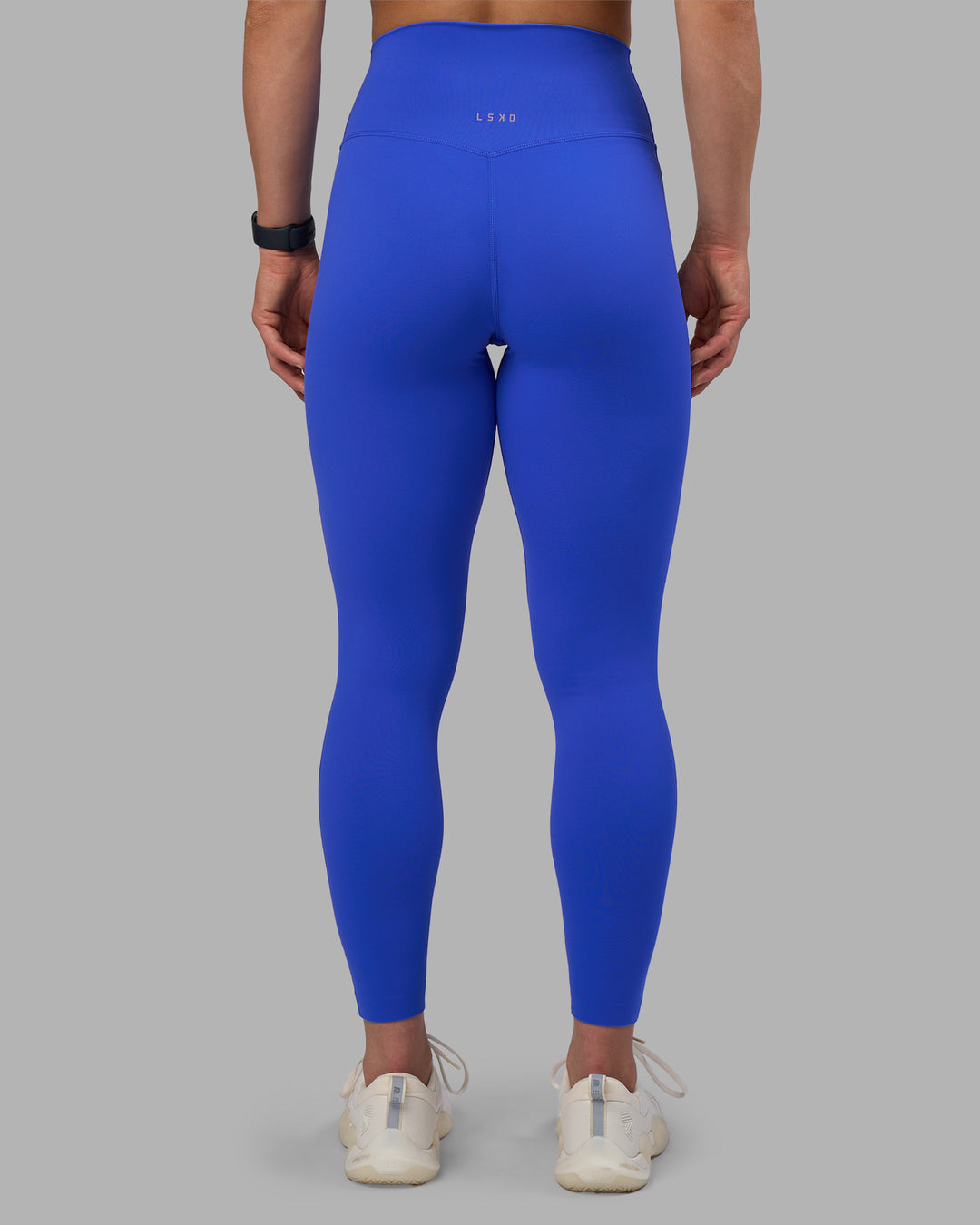 Woman wearing Elixir Ultra High-Rise Full Length Legging - Power Cobalt | Model:Keisha | Size:S - view 6