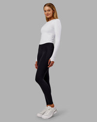 Woman wearing Embrace Thermal Long Sleeve Tee - White | Model:Ella | Size:S | Thumbnail Index: 4