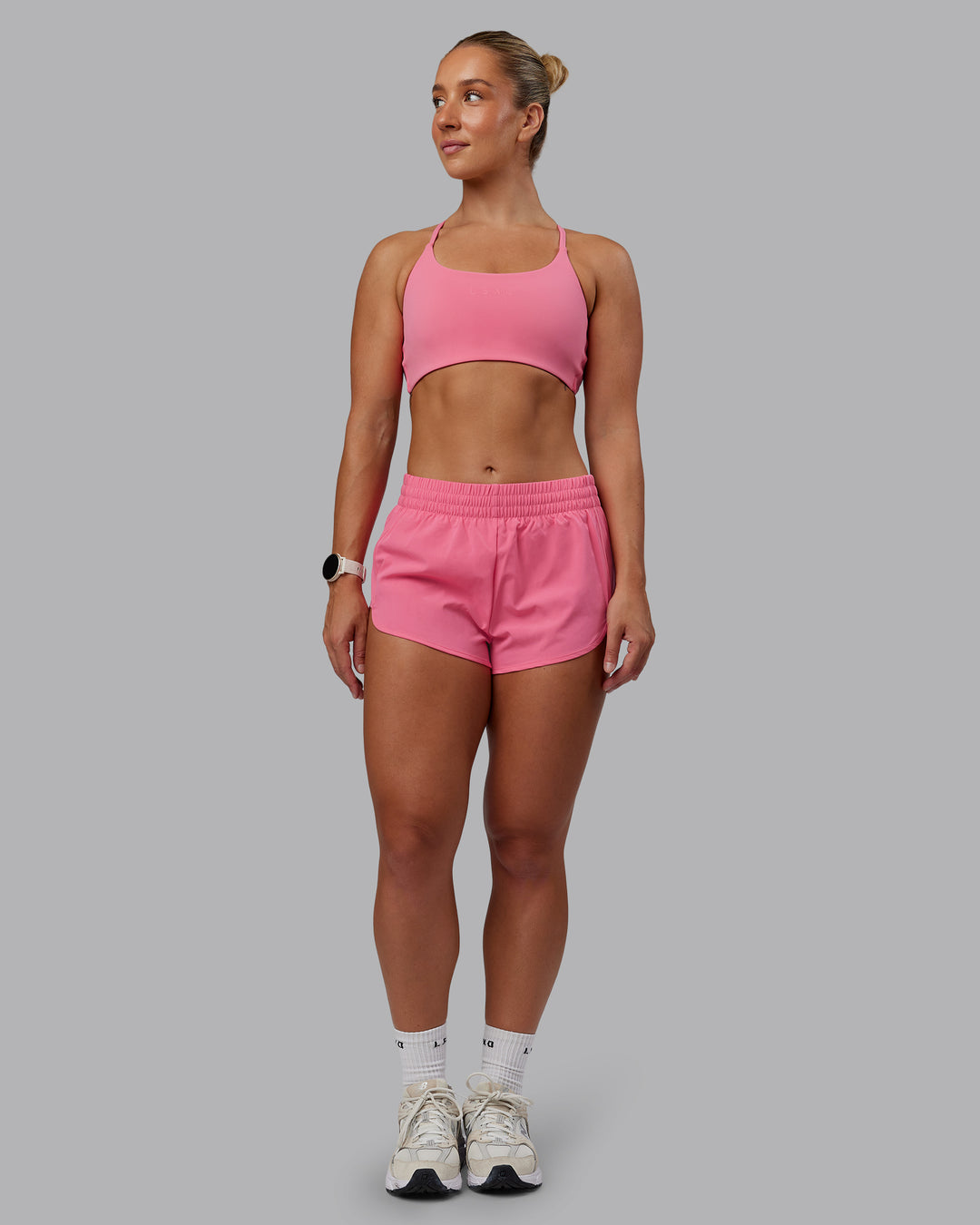 Woman wearing Energy 1.8" Training Short - Pink Lemonade | Model:Lyss | Size:S - view 5