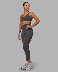Woman wearing Essence Sports Bra - Dark Storm | Model:Hannah | Size:S | Thumbnail Index: 3