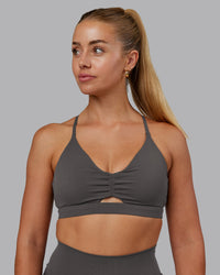 Woman wearing Essence Sports Bra - Dark Storm | Model:Hannah | Size:S | Thumbnail Index: 0