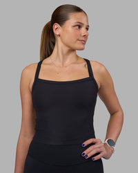 Woman wearing Flame Ribbed Tank - Black Model:Phoebe | Size:S | Thumbnail Index: 0