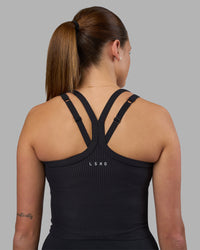 Woman wearing Flame Ribbed Tank - Black Model:Phoebe | Size:S | Thumbnail Index: 1