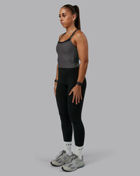 Woman wearing Flame Ribbed Tank in Dark Storm | Size:S | Model:Tylah | Thumbnail Index: 5