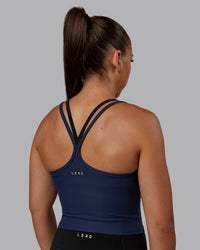 Woman wearing Flame Ribbed Tank in Future Navy | Size:S | Model:Tylah | Thumbnail Index: 4